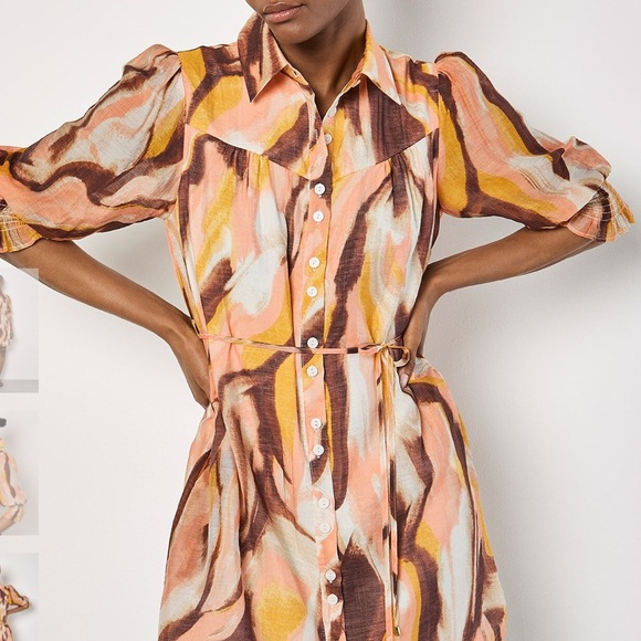 APRICOT Painterly Swirl Shirt Dress - Picture 3 of 12